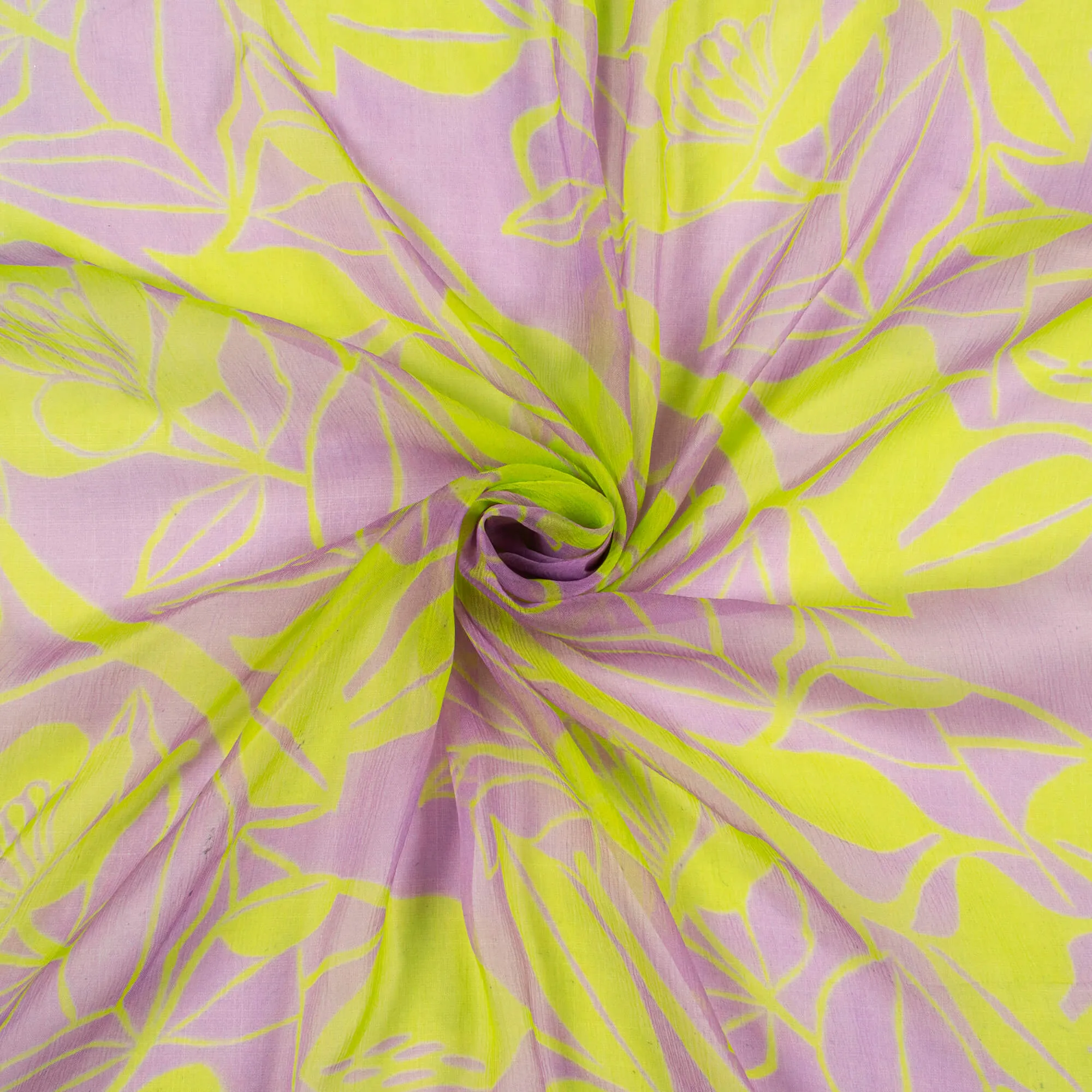 Floral Bemberg Chiffon Fabric with Digital Print