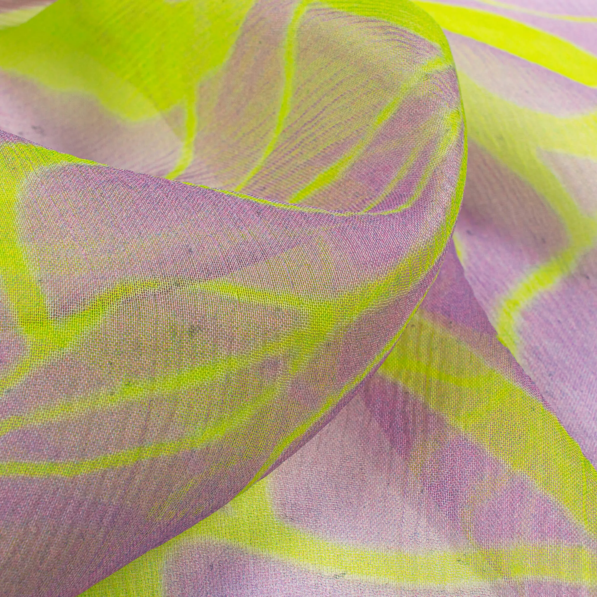 Floral Bemberg Chiffon Fabric with Digital Print