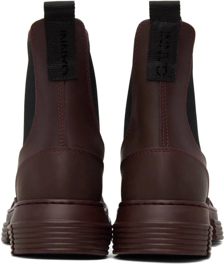 GANNI Burgundy City Boots