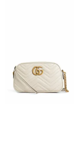 Light Grey GG Marmont Small Shoulder Bag