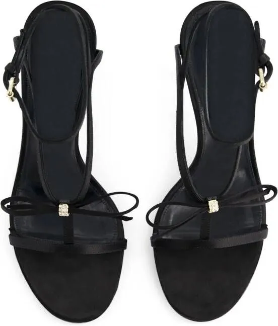 Giambattista Valli 90mm bow-embellished satin sandals Black