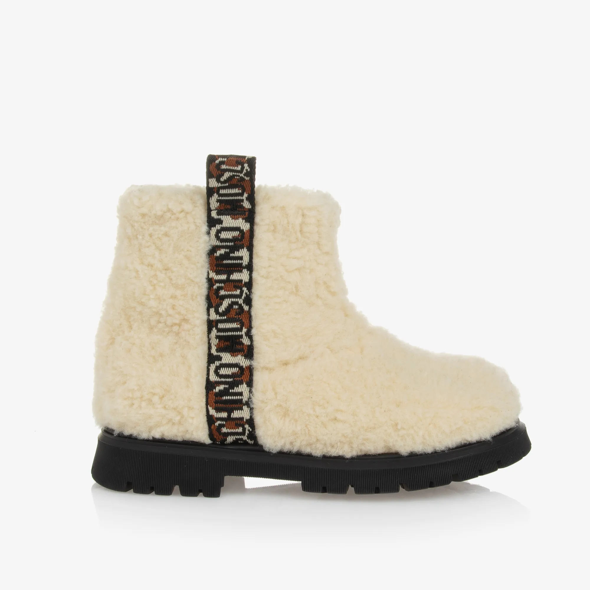 Girls Ivory Sherpa Fleece Boots