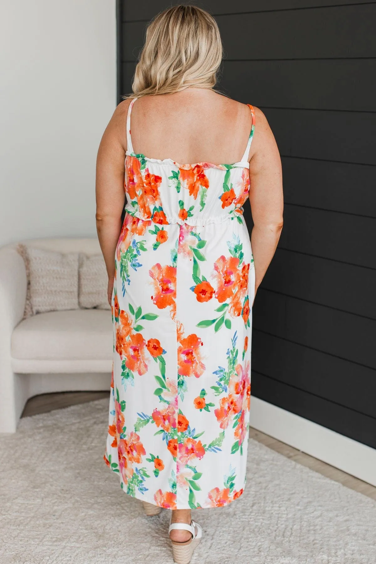 Ivory Floral Midi Dress - Give It A Chance