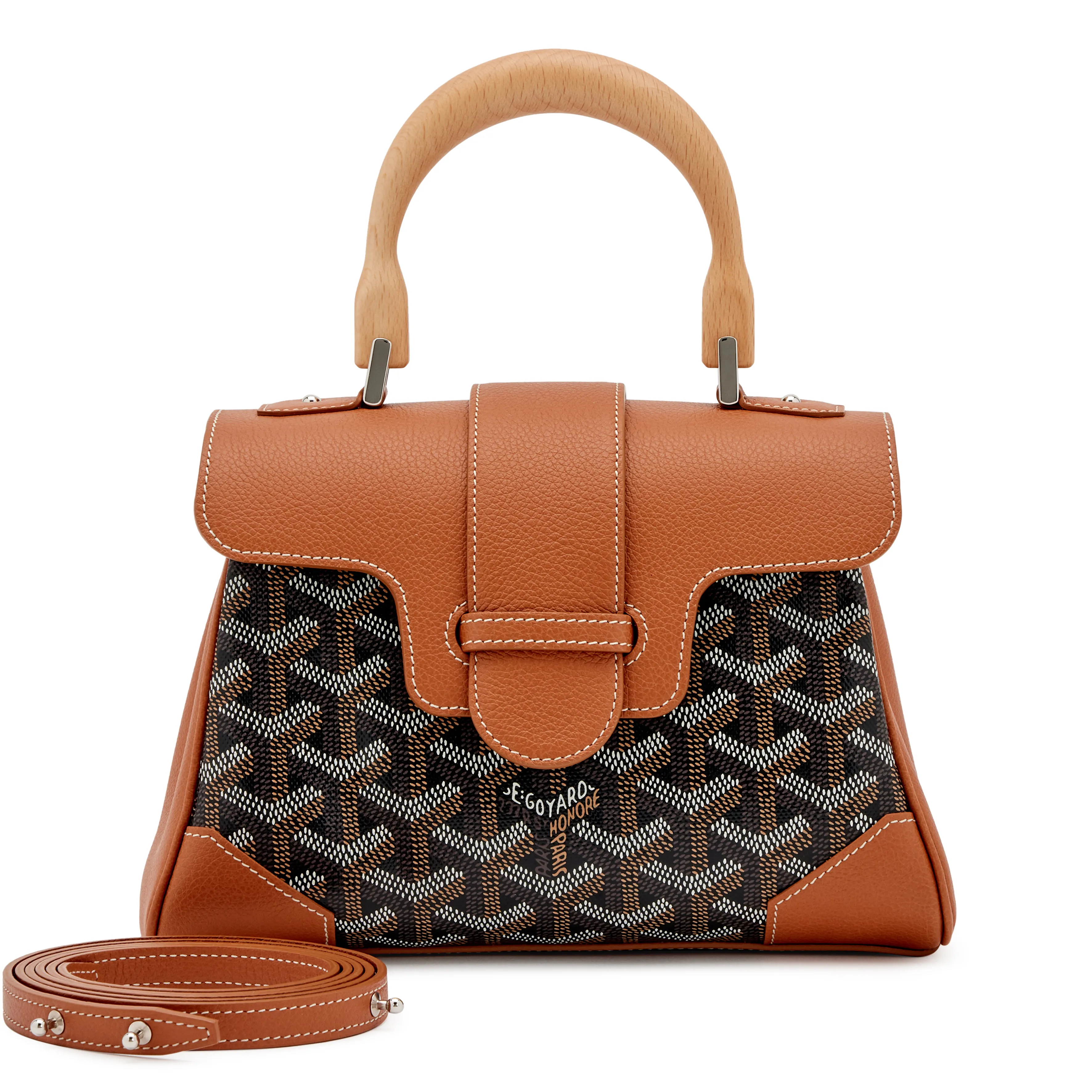 Goyard Black and Brown Goyardine Canvas & Chevroches Calfskin Saigon Souple Mini Bag, 2023