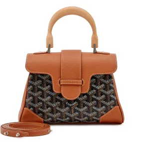 Goyard Black and Brown Goyardine Canvas & Chevroches Calfskin Saigon Souple Mini Bag, 2023