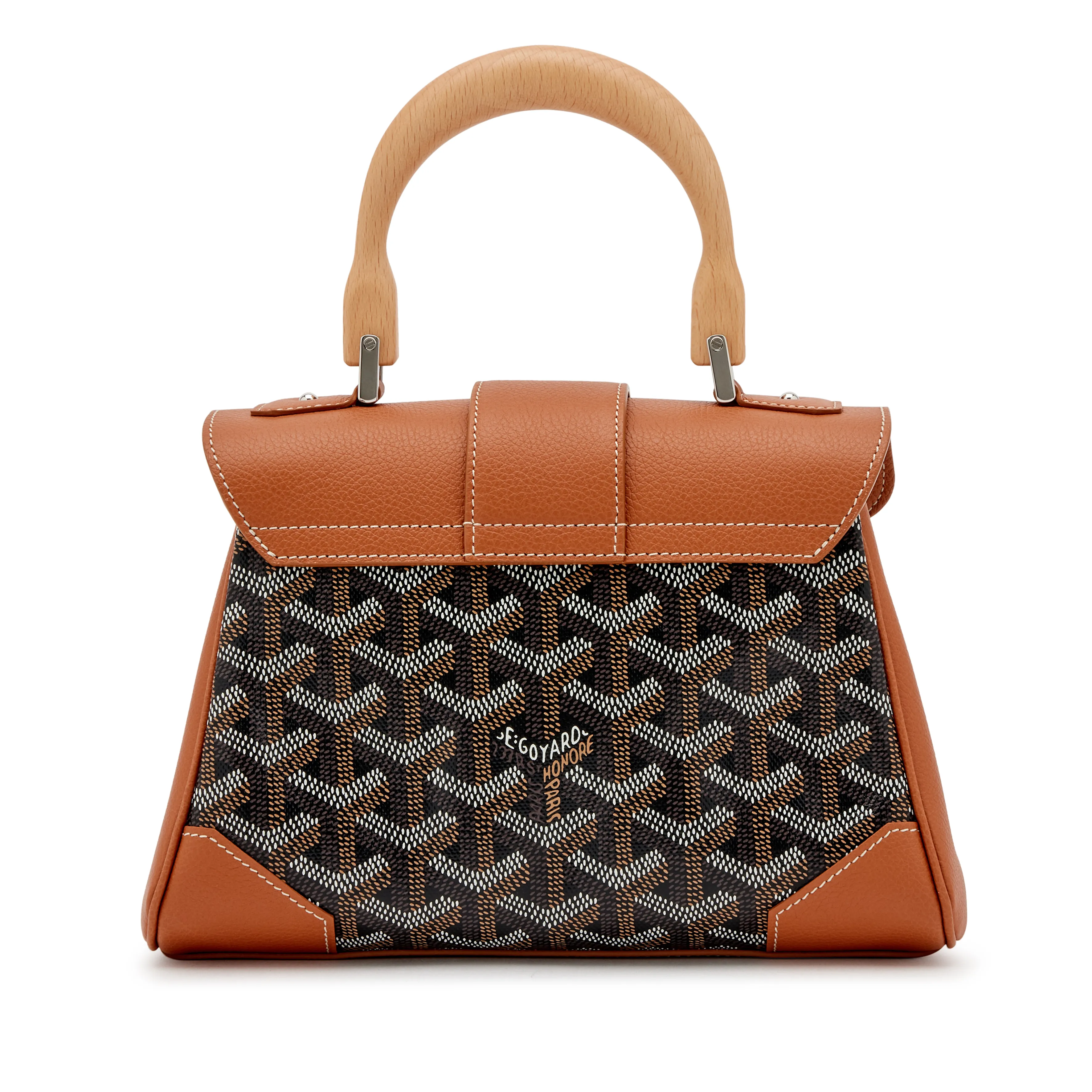 Goyard Black and Brown Goyardine Canvas & Chevroches Calfskin Saigon Souple Mini Bag, 2023