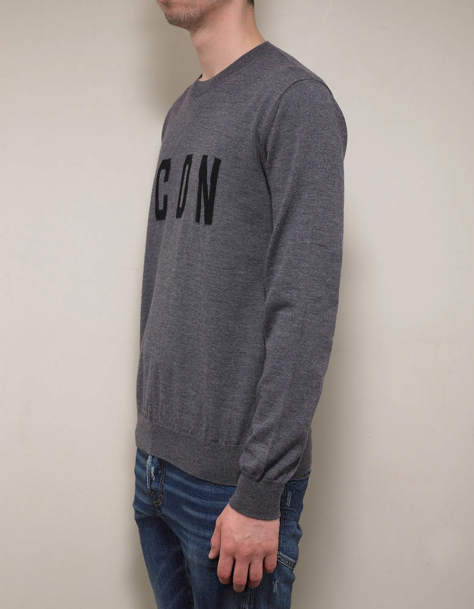 Gray Iconic Knit Jumper