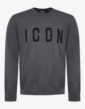 Gray Iconic Knit Jumper