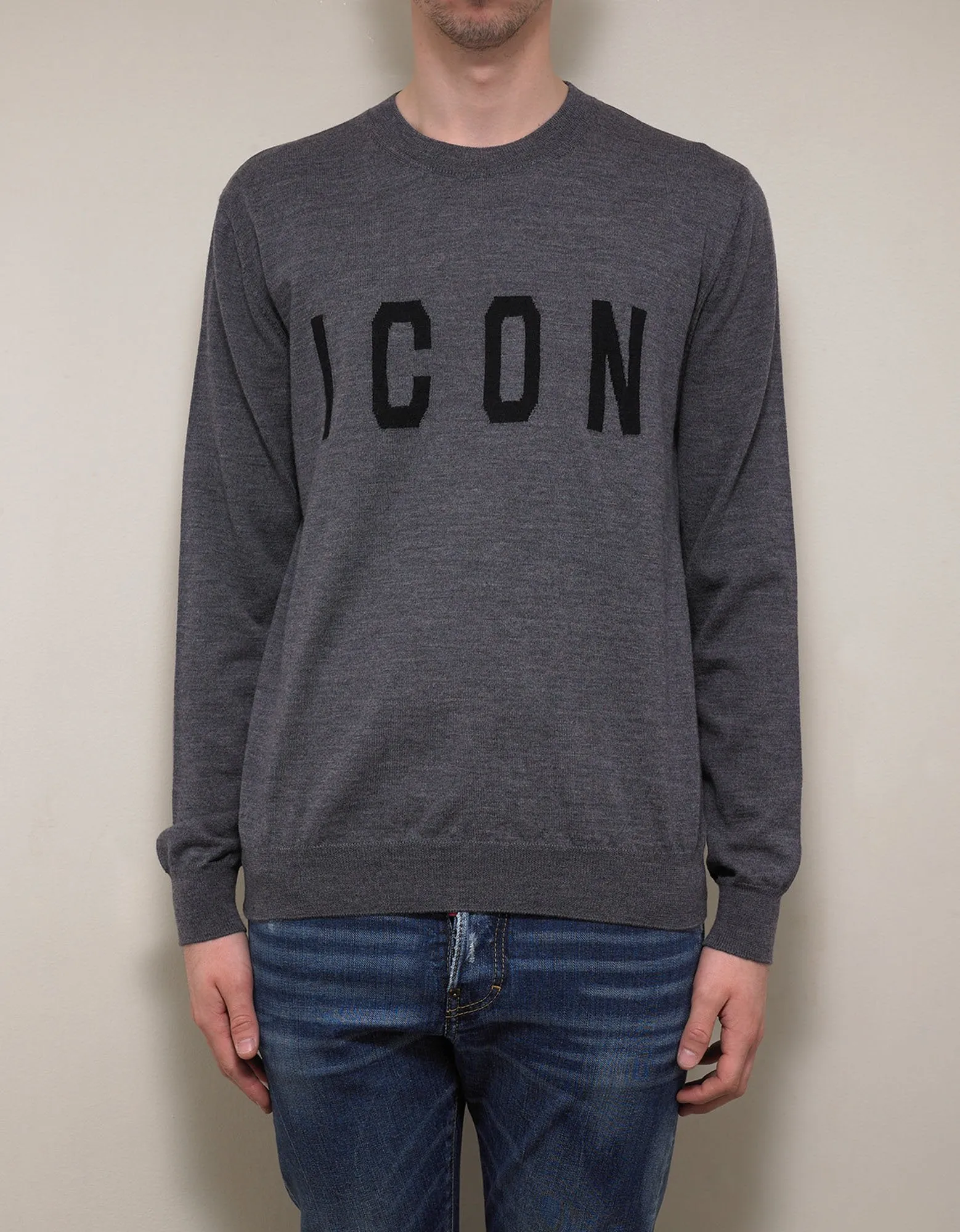 Gray Iconic Knit Jumper