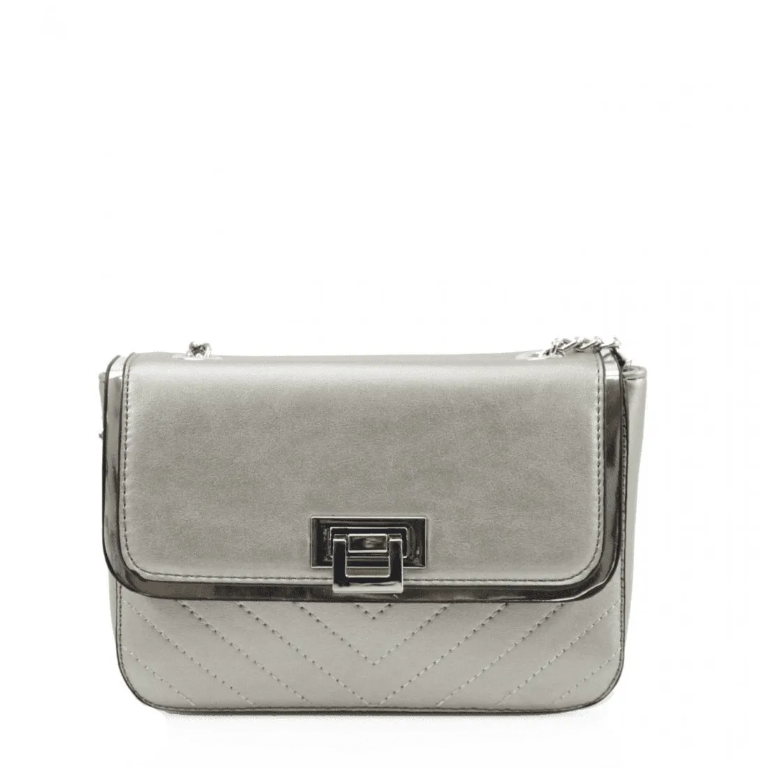 Gray Shoulder Bag Long Chain