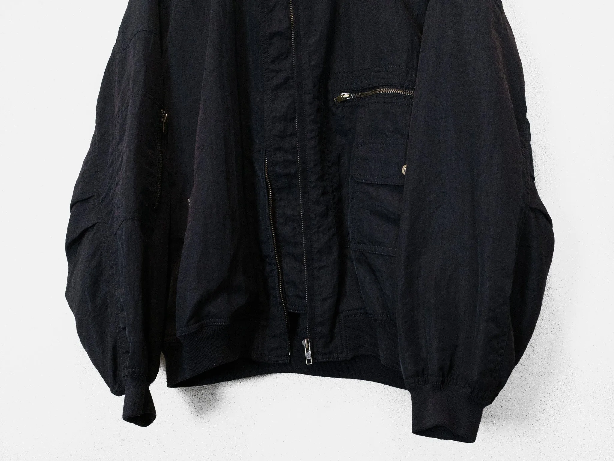 Issey Miyake Sport Crinkle Nylon MA-1 Bomber.