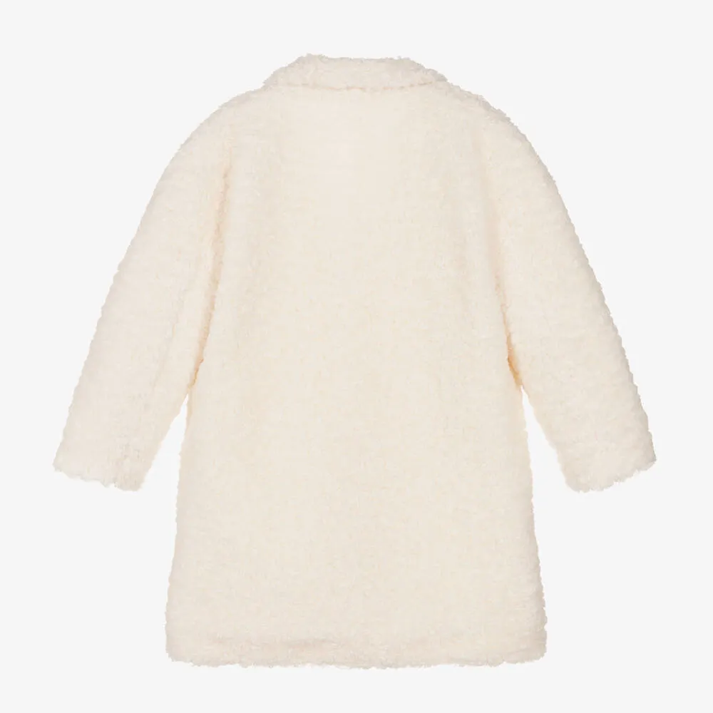 Ivory Teddy Fleece Coat for Girls