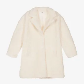 Ivory Teddy Fleece Coat for Girls