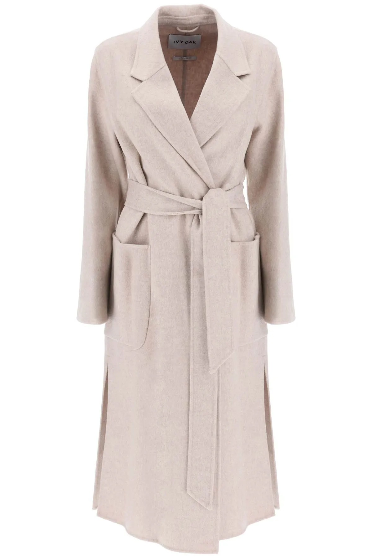 Ivy Oak Celia Wrap Coat Light Sand Melange IO1123F1046 - Best Deals 