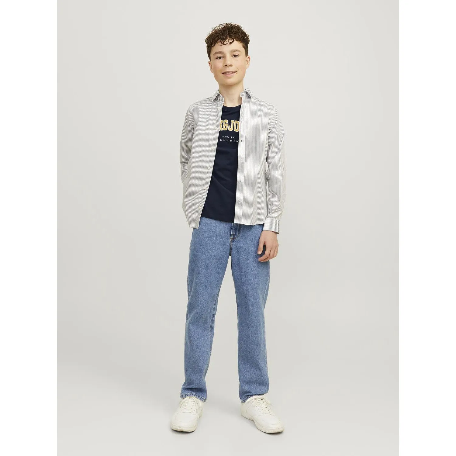 Jack & Jones Junior Navy Blazer Caleb Varsity T-Shirt O-Neck Noos - Kids Fashion Navy Blue Blazer Varsity Tee Shirt