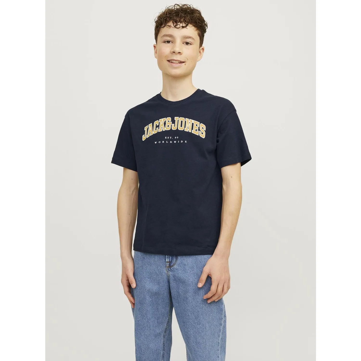 Jack & Jones Junior Navy Blazer Caleb Varsity T-Shirt O-Neck Noos - Kids Fashion Navy Blue Blazer Varsity Tee Shirt