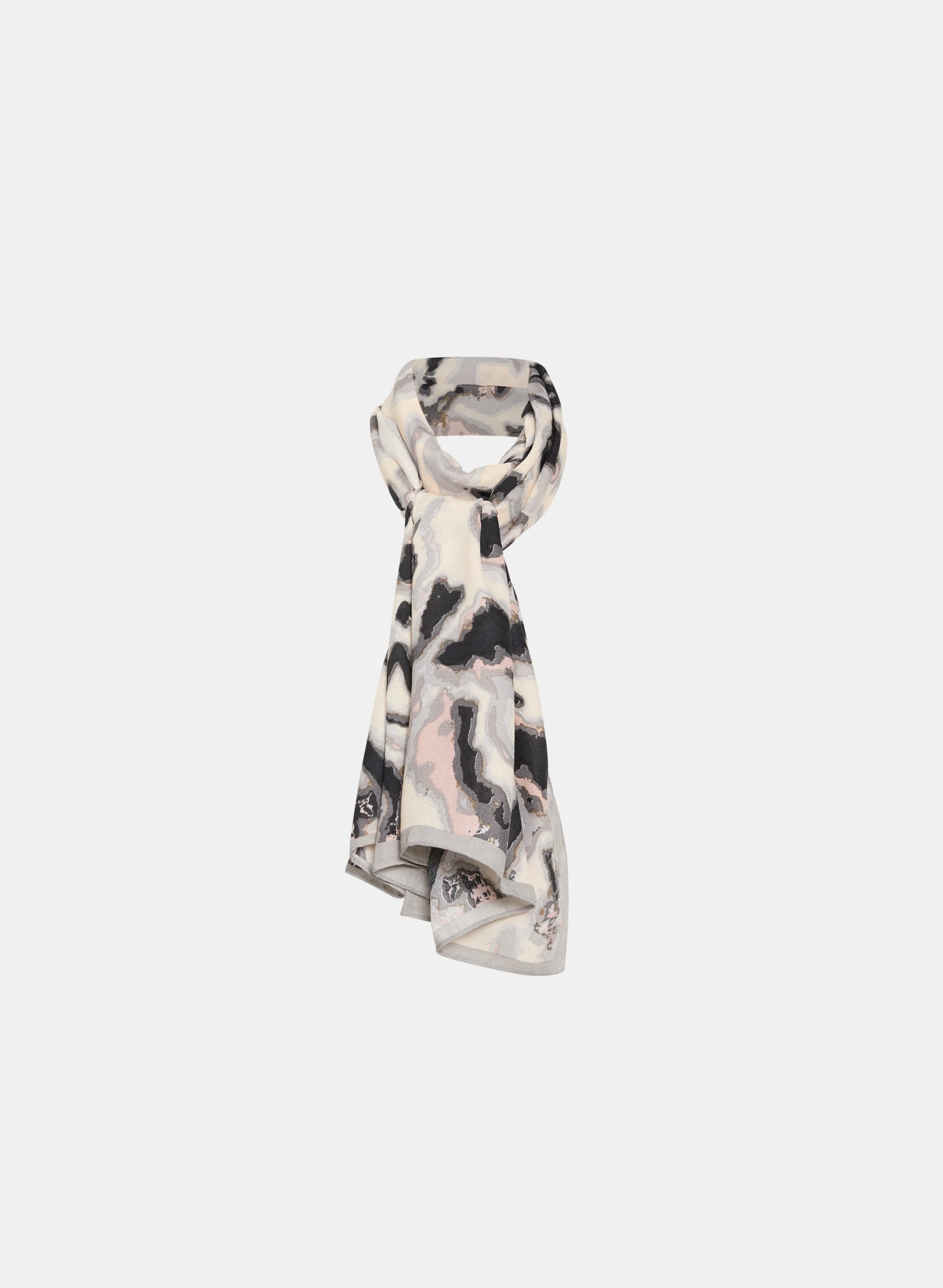 Jacquard Scarf with Abstract Print