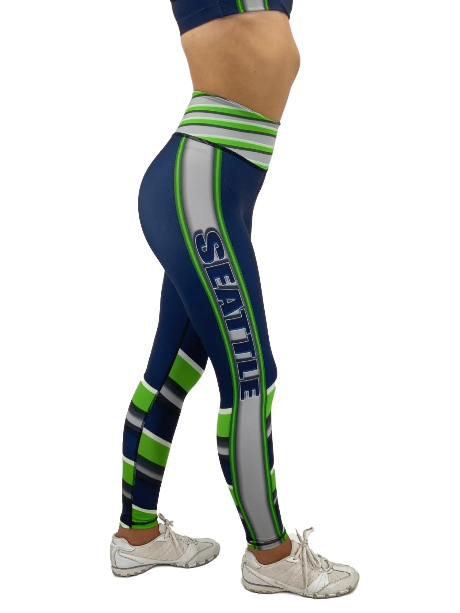 Jean Seattle Football Leggings --> Seattle Blue Football Leggings