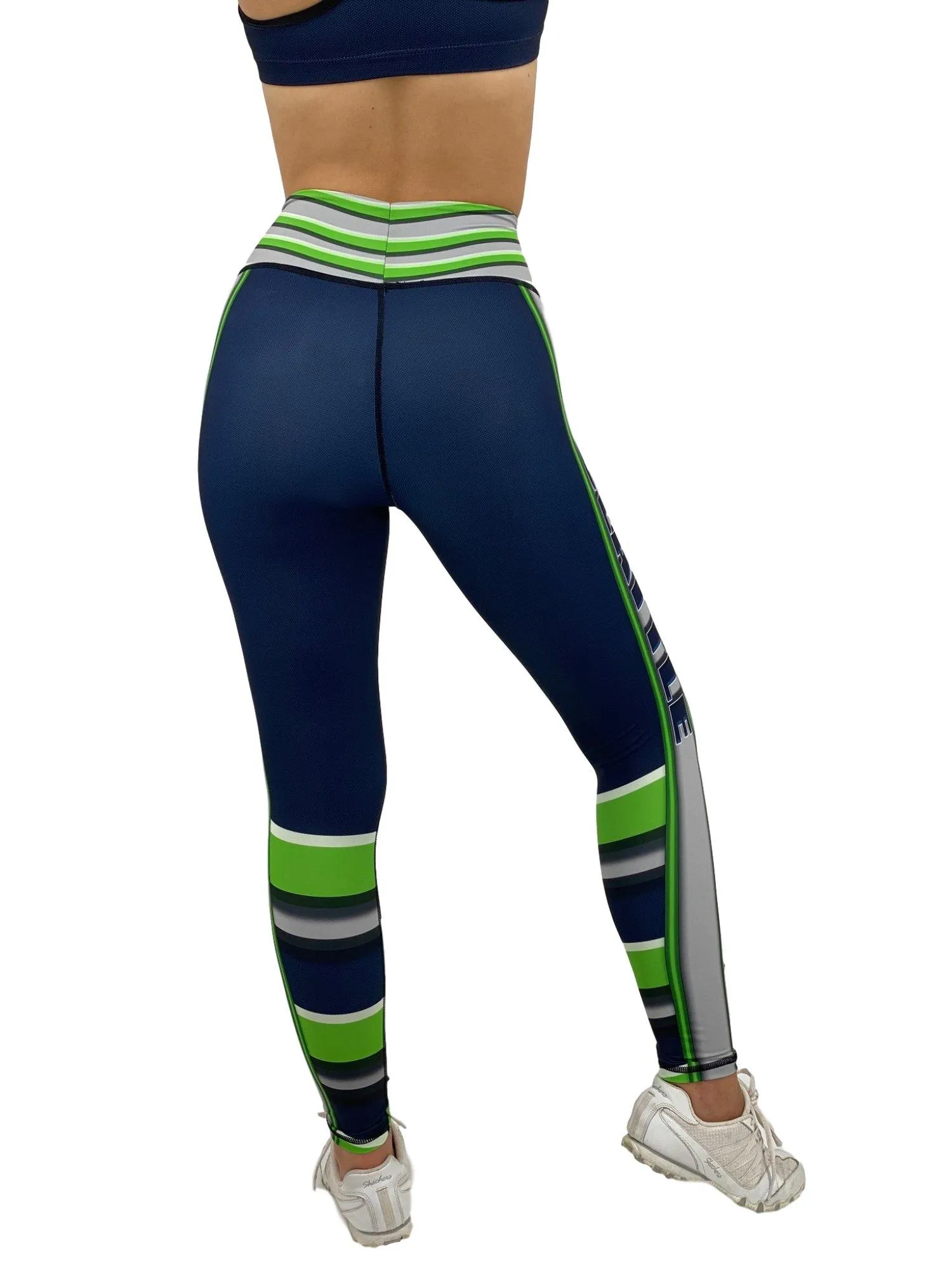 Jean Seattle Football Leggings --> Seattle Blue Football Leggings