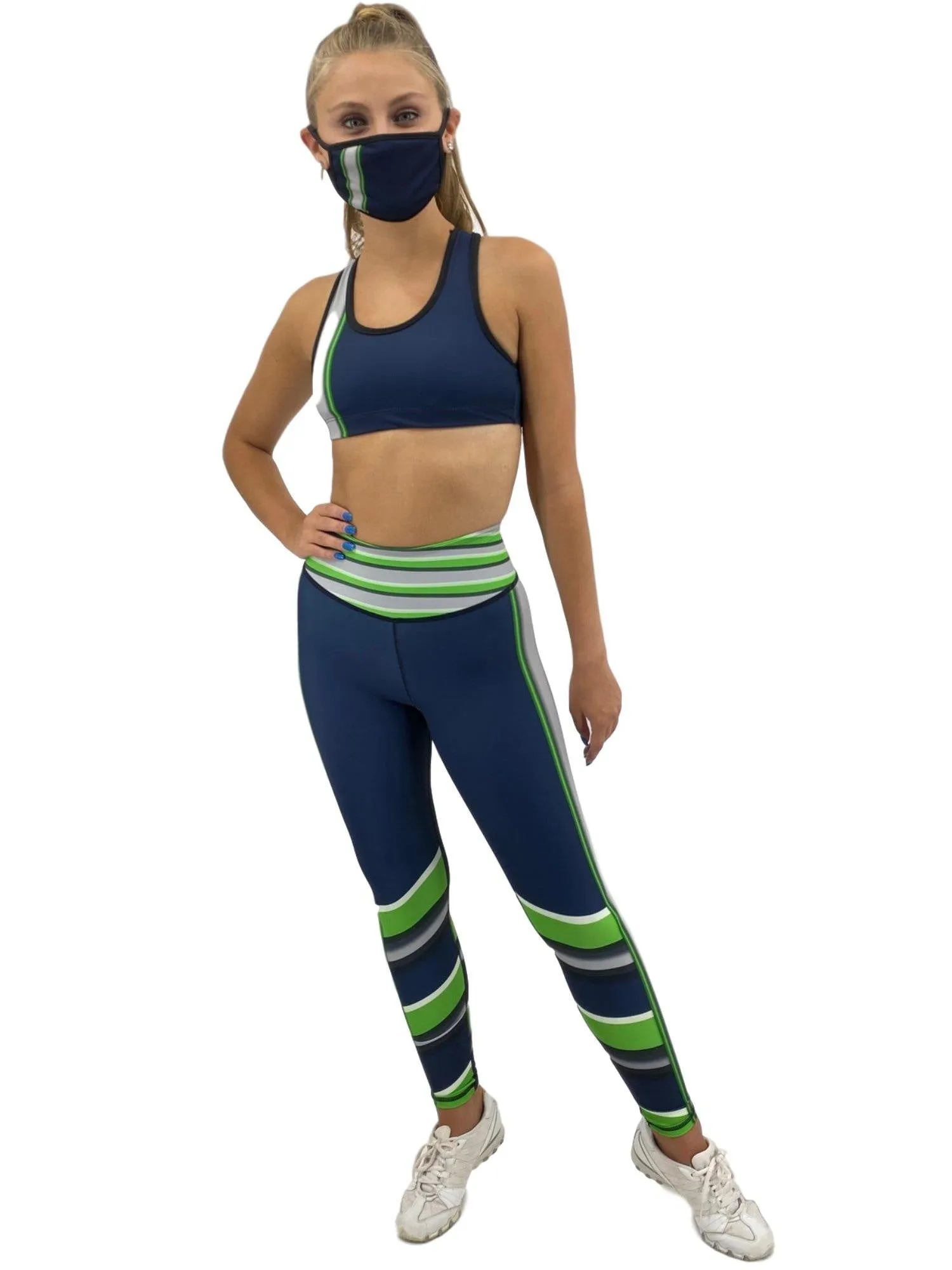 Jean Seattle Football Leggings --> Seattle Blue Football Leggings