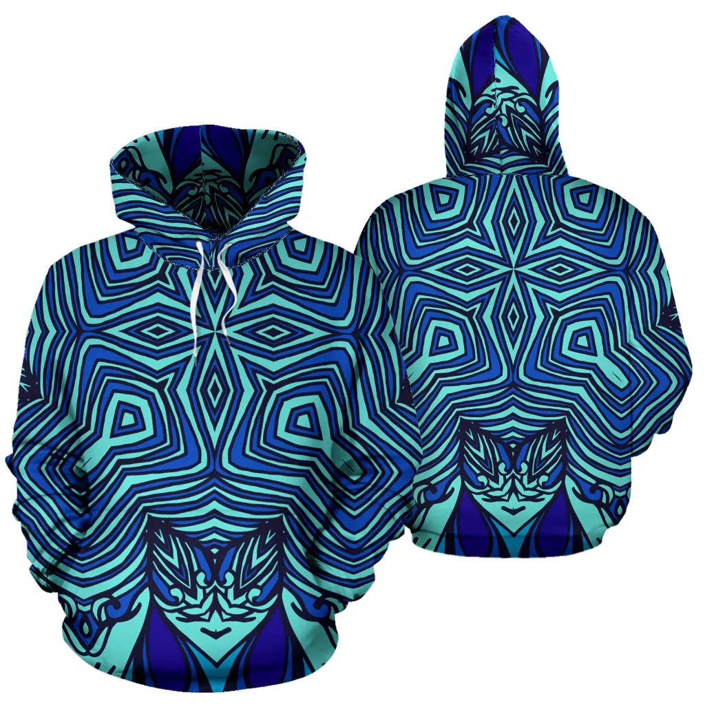 Kaleidoscope Design Hooded Sweatshirt - All Over Print