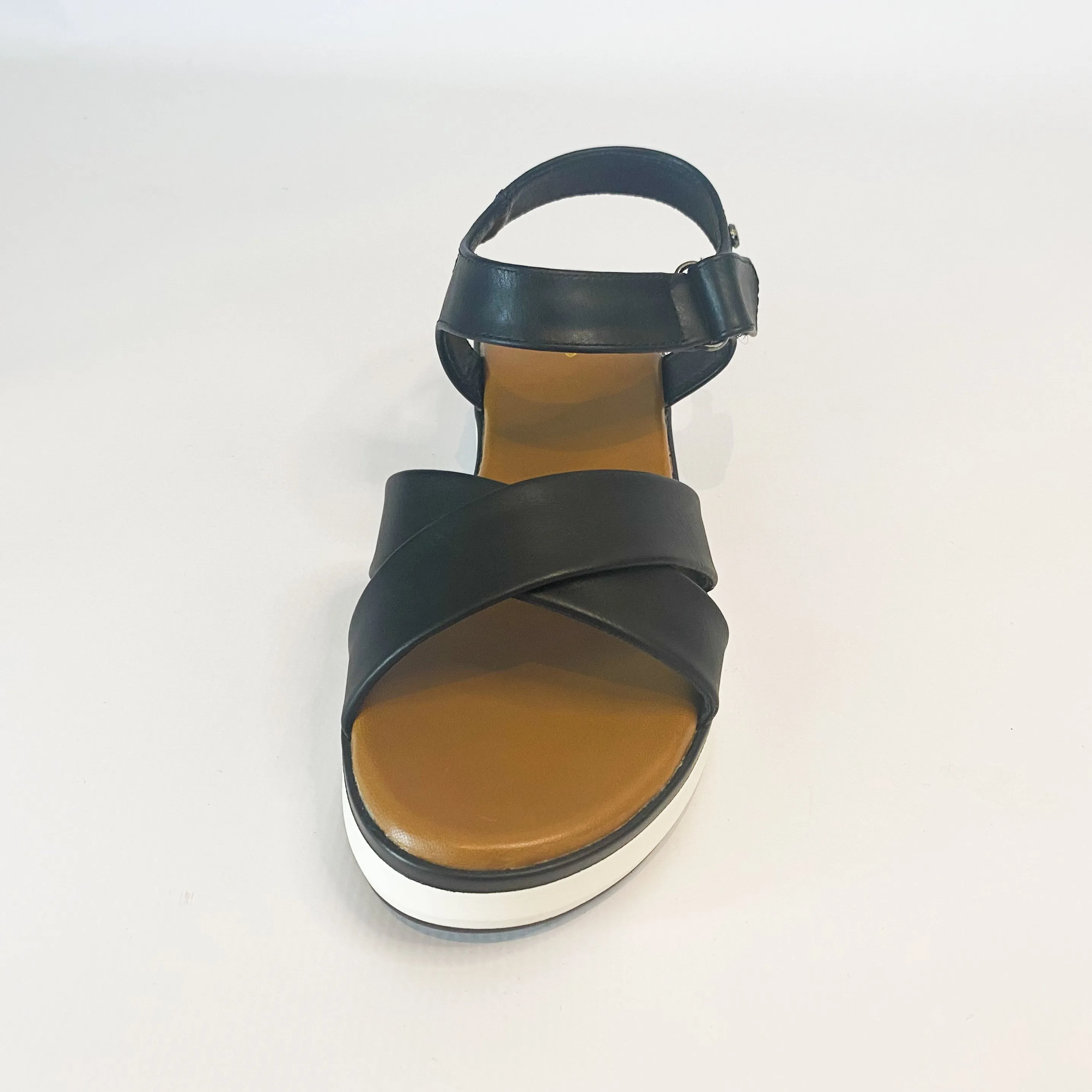 KG black strappy platform sandal