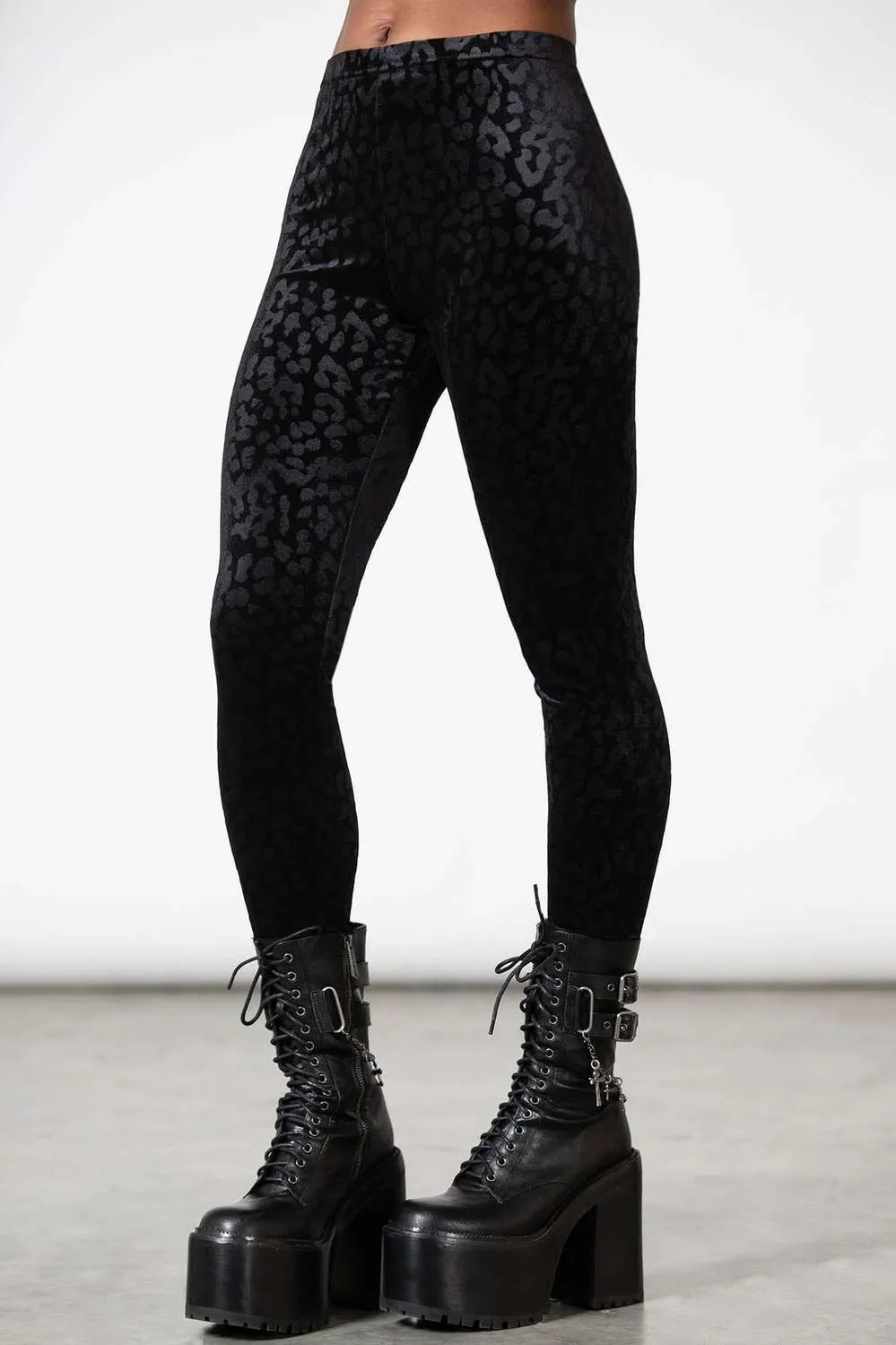 Killstar Caturday Black Leggings Dark Ages