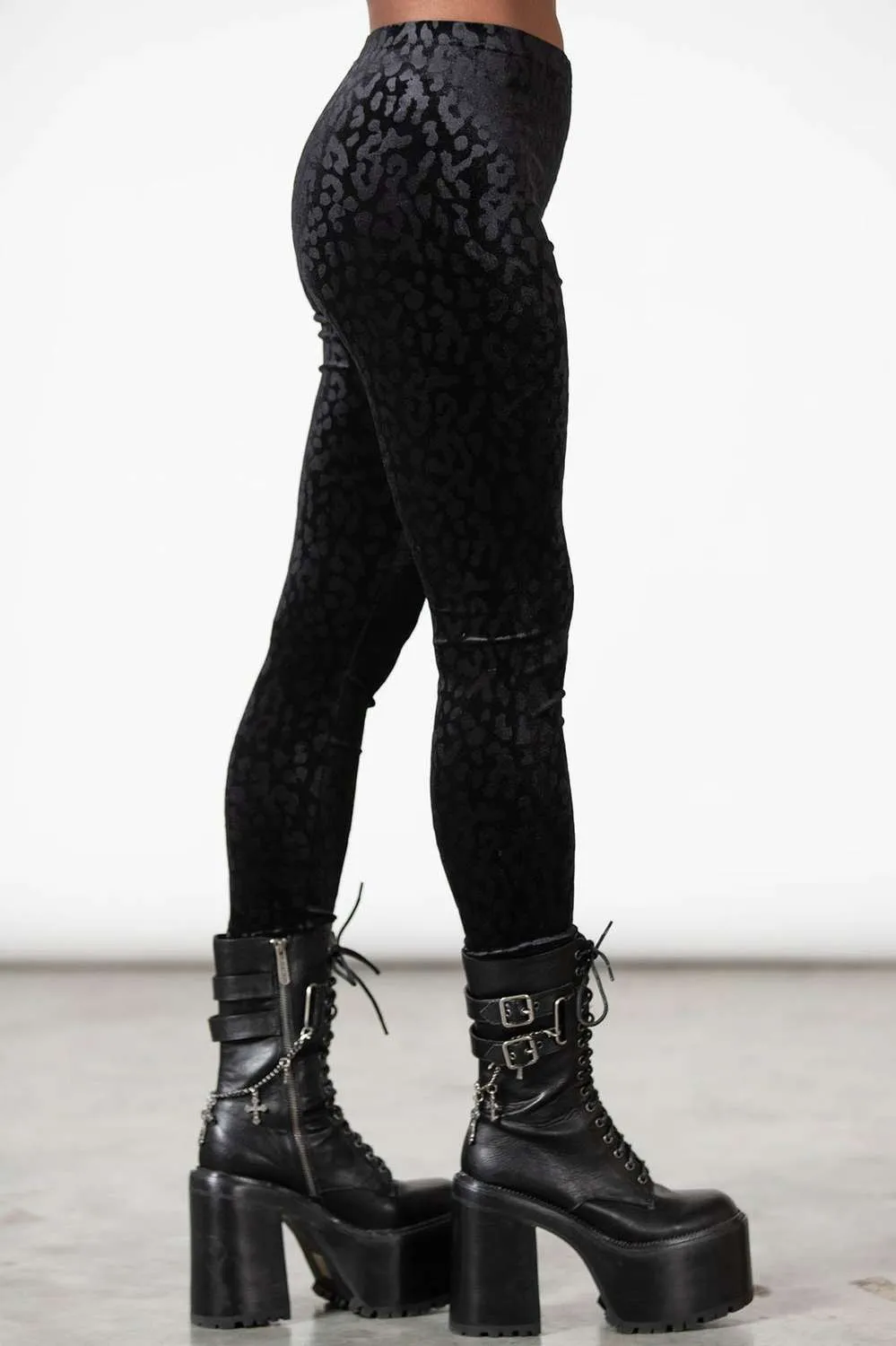 Killstar Caturday Black Leggings Dark Ages