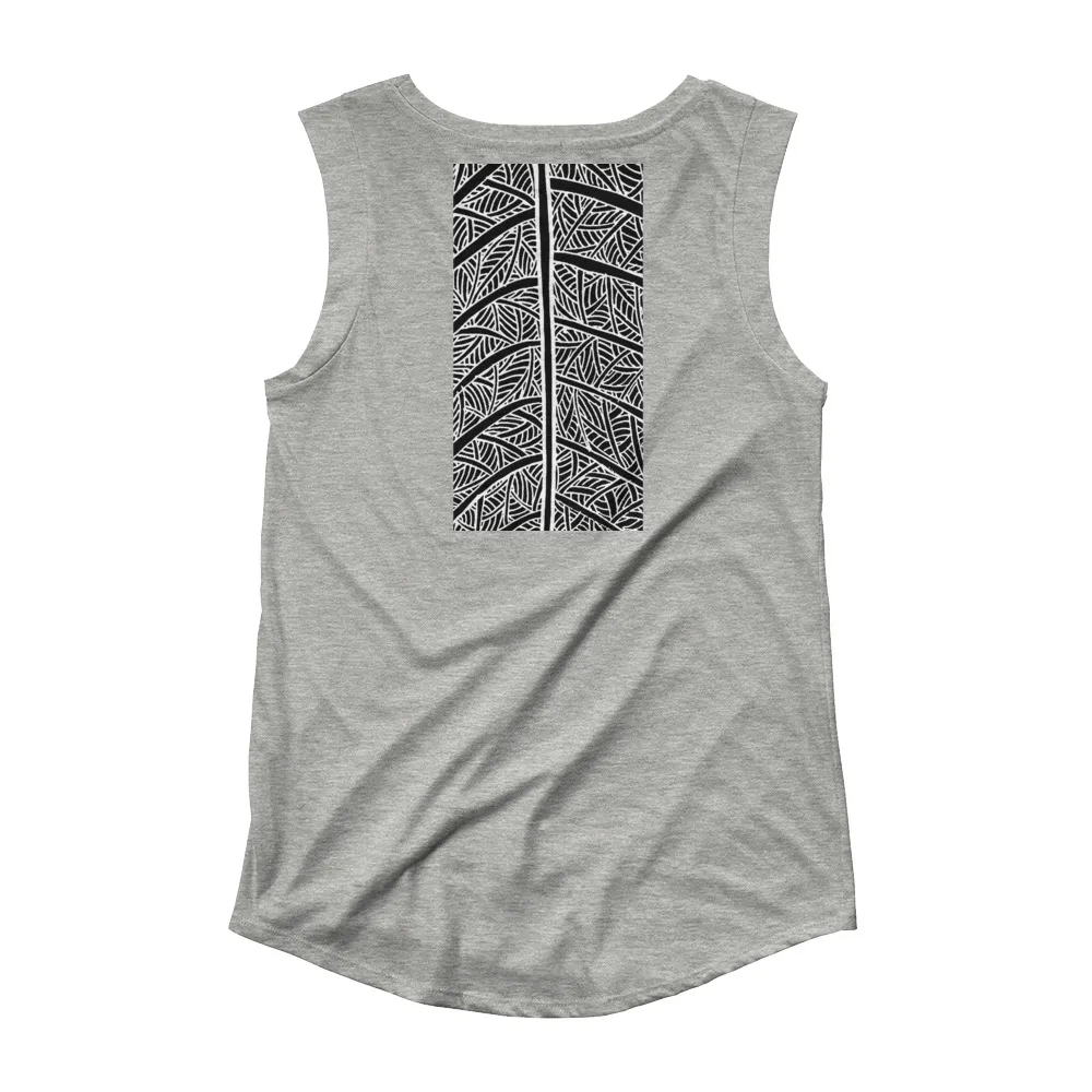 Ladies Cap Sleeve T-Shirt Pecan Leaf Design