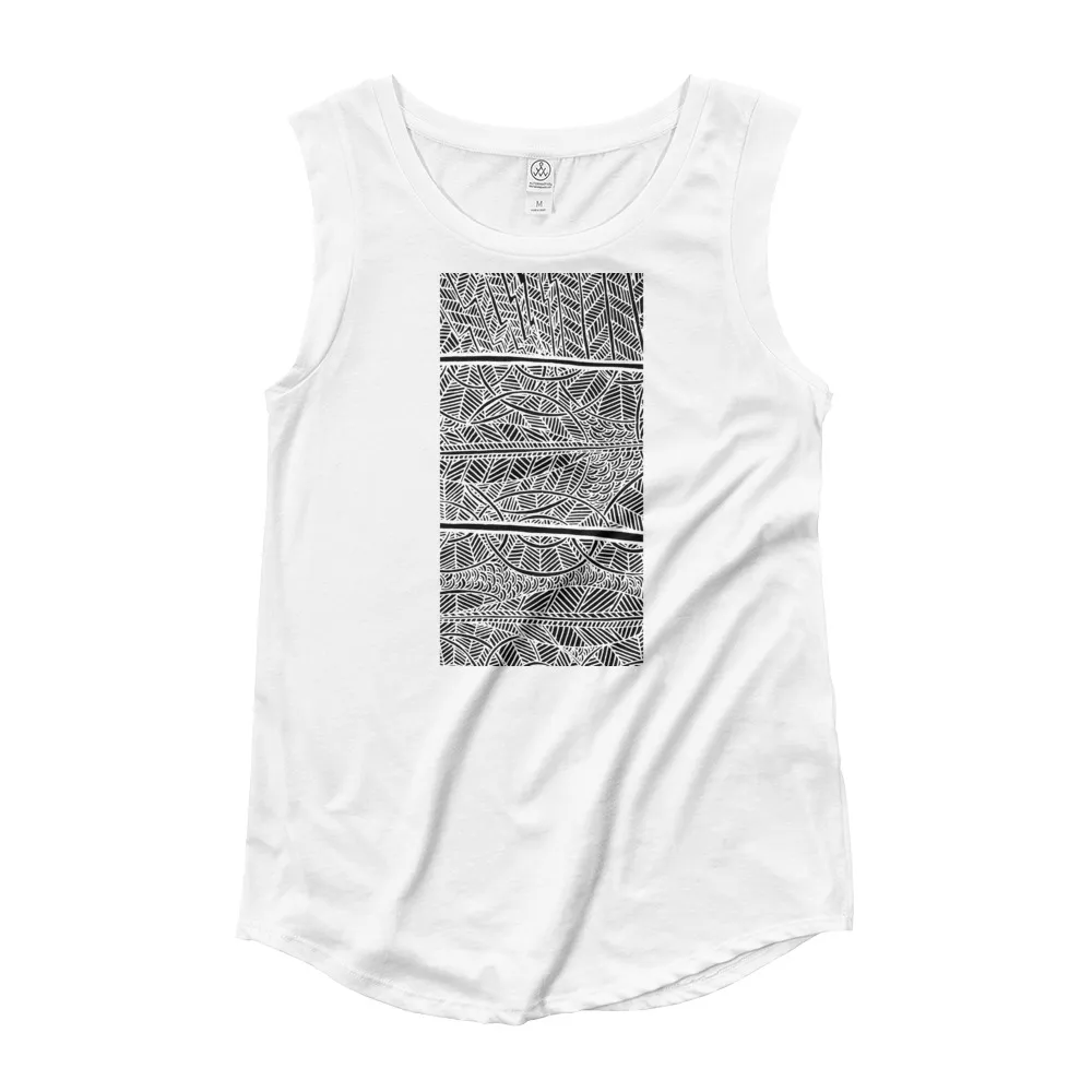 Ladies Cap Sleeve T-Shirt Rain Over Barton Springs