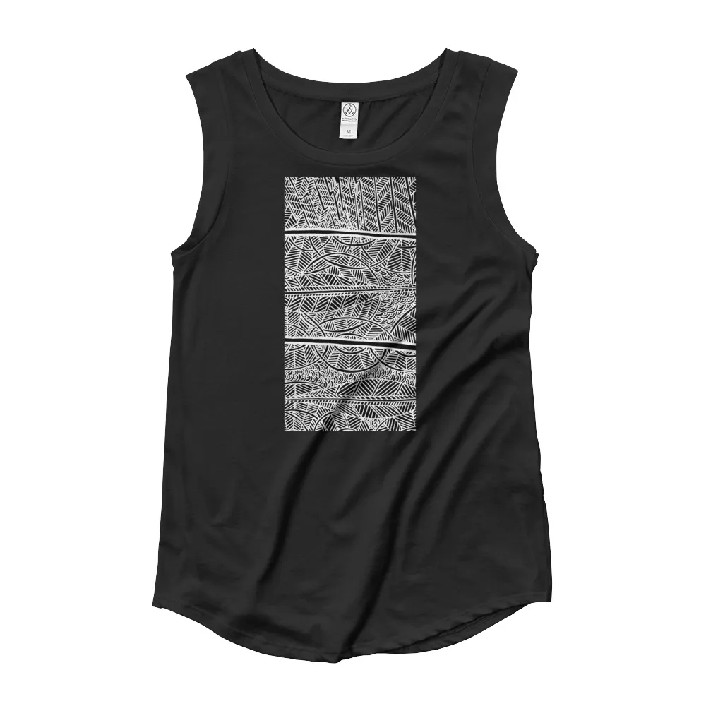 Ladies Cap Sleeve T-Shirt Rain Over Barton Springs