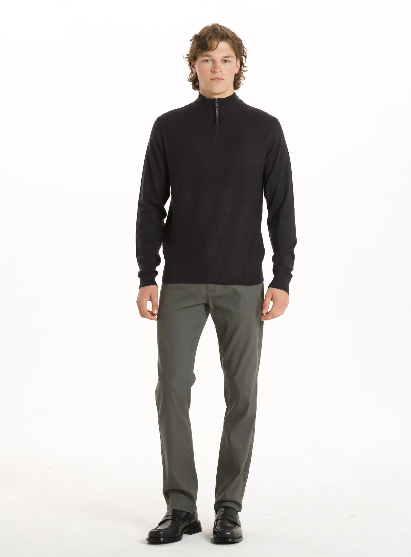 LANDEN | Quarter Zip Sweater in Cashmere-like Material