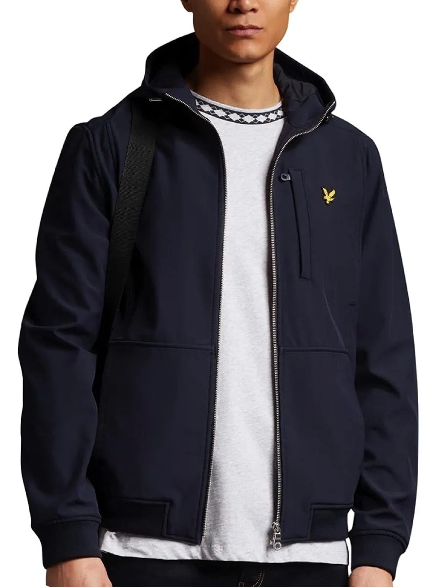 Lyle and Scott Casual Softshell Hooded Jacket Dark Navy