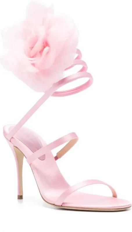 Magda Butrym 105mm spiral satin sandals Pink