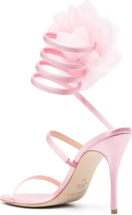 Magda Butrym 105mm spiral satin sandals Pink