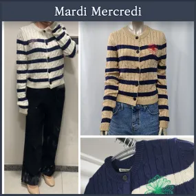 Mardi Mercredi Street Style Logo Cardigans