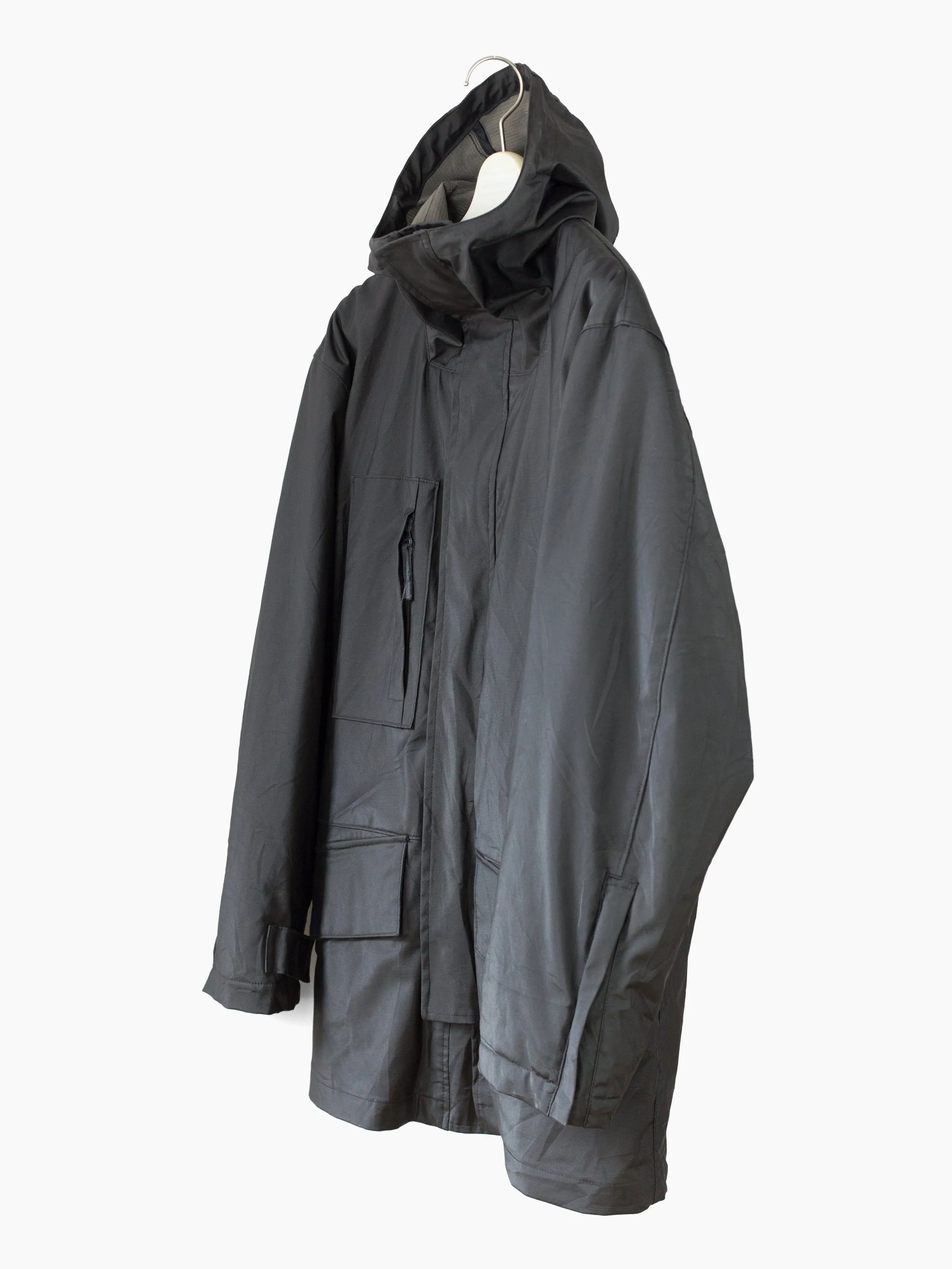 Massimo Osti 00s Rubberized Black Parka Production