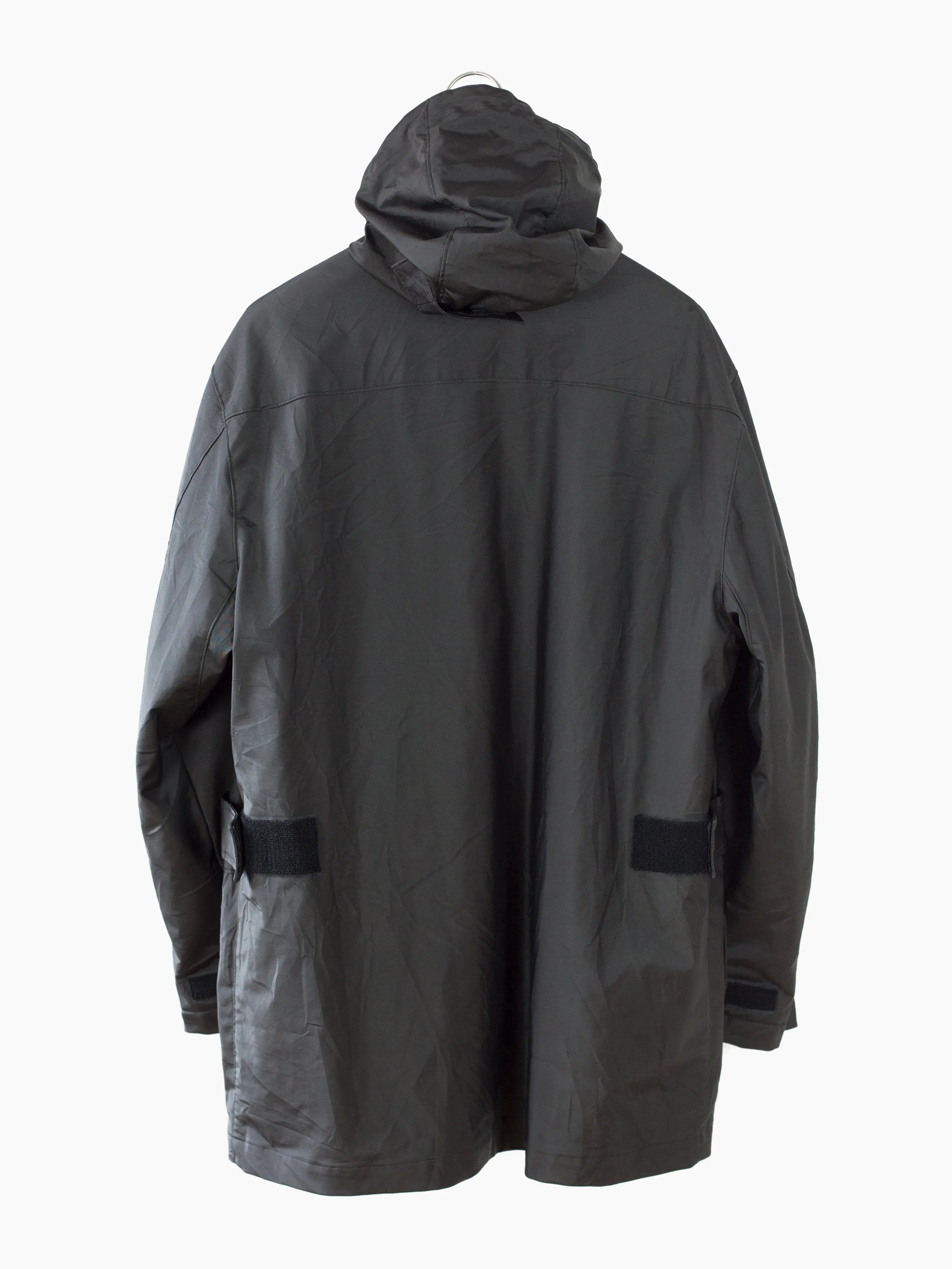 Massimo Osti 00s Rubberized Black Parka Production