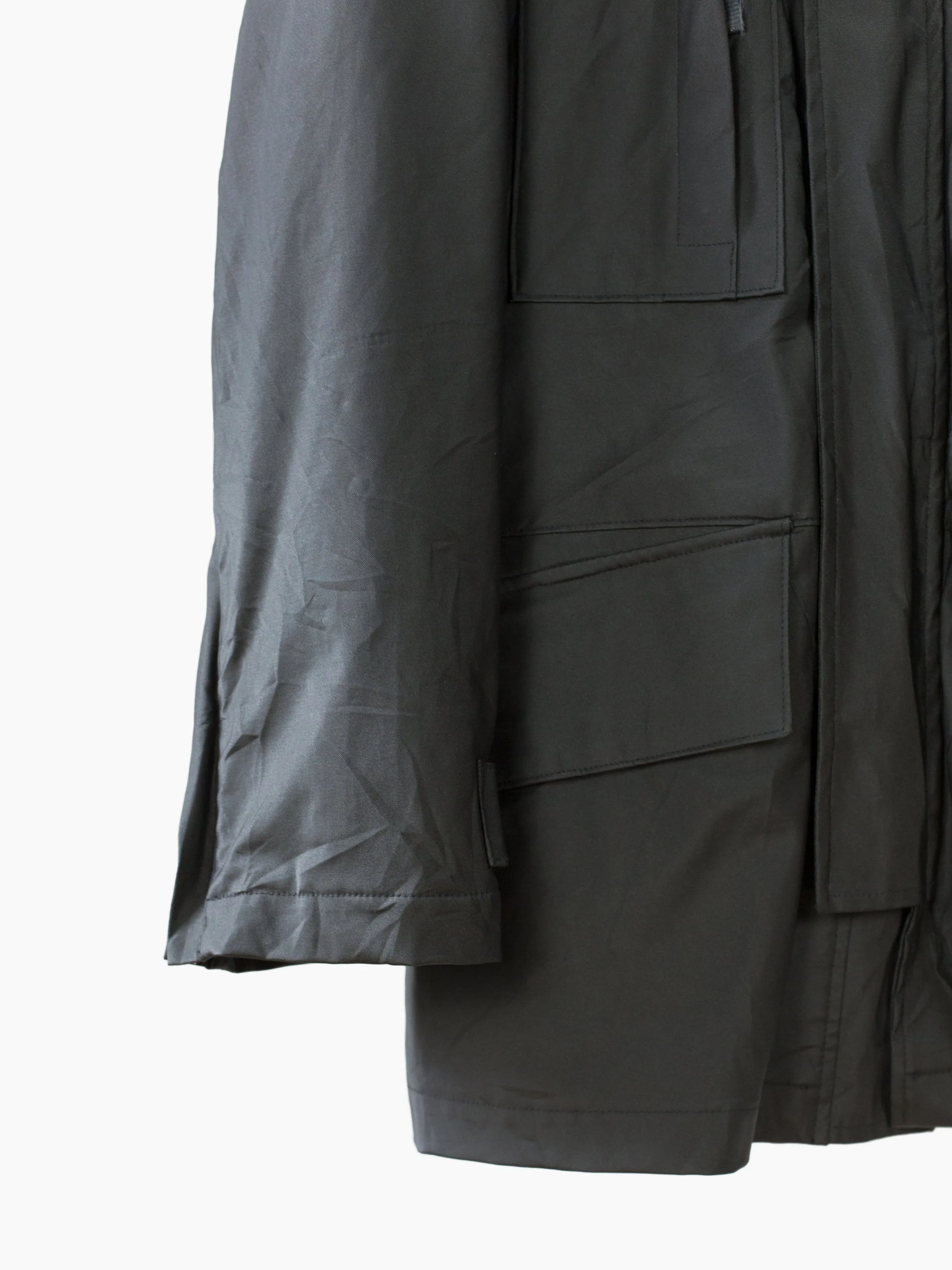 Massimo Osti 00s Rubberized Black Parka Production