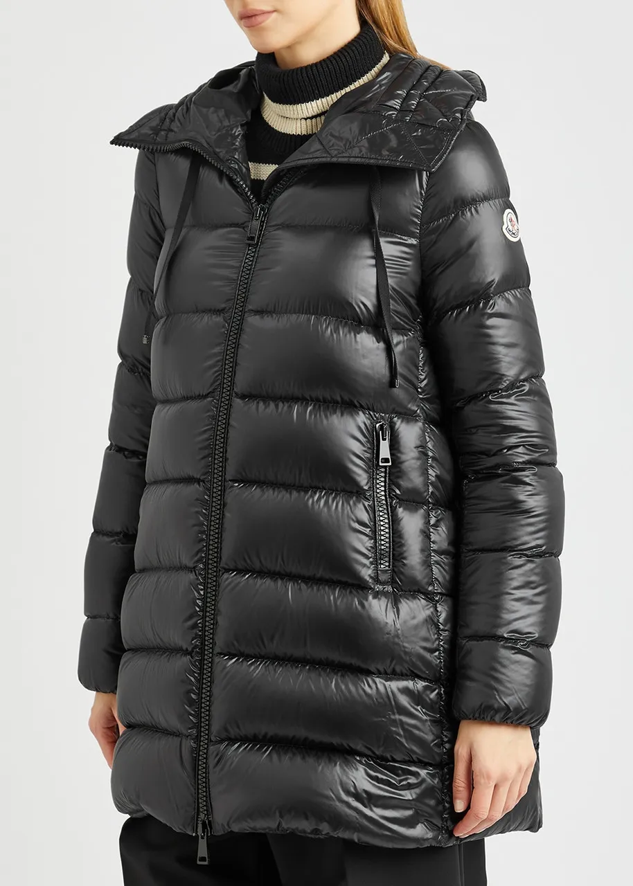 MONCLER Black Quilted Shell Coat - Suyen Model • Black Coats for Women