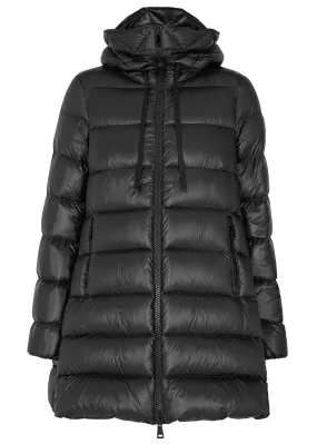 MONCLER Black Quilted Shell Coat - Suyen Model • Black Coats for Women