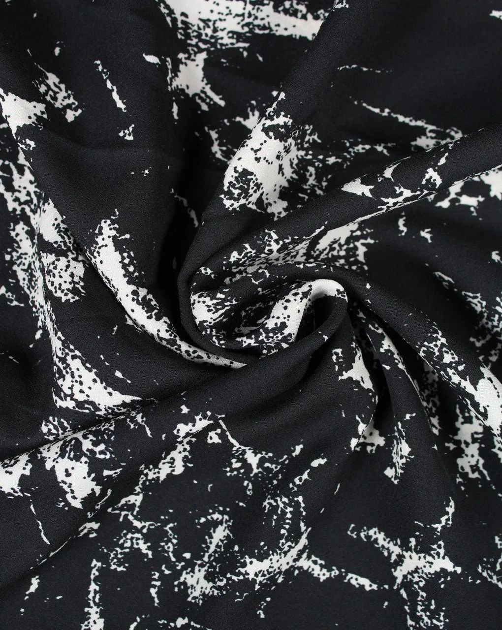 Monochrome Abstract Polyester Crepe Fabric