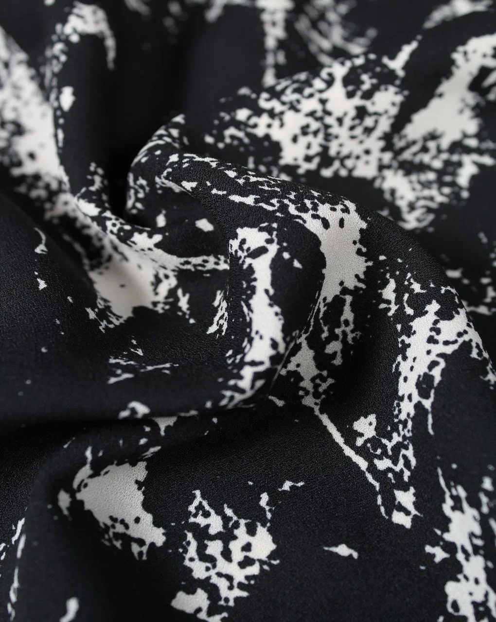 Monochrome Abstract Polyester Crepe Fabric