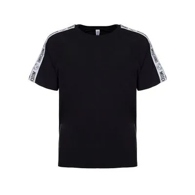 Moschino V1A0701 Men's Black T-shirt with Logo and Teddy Bear