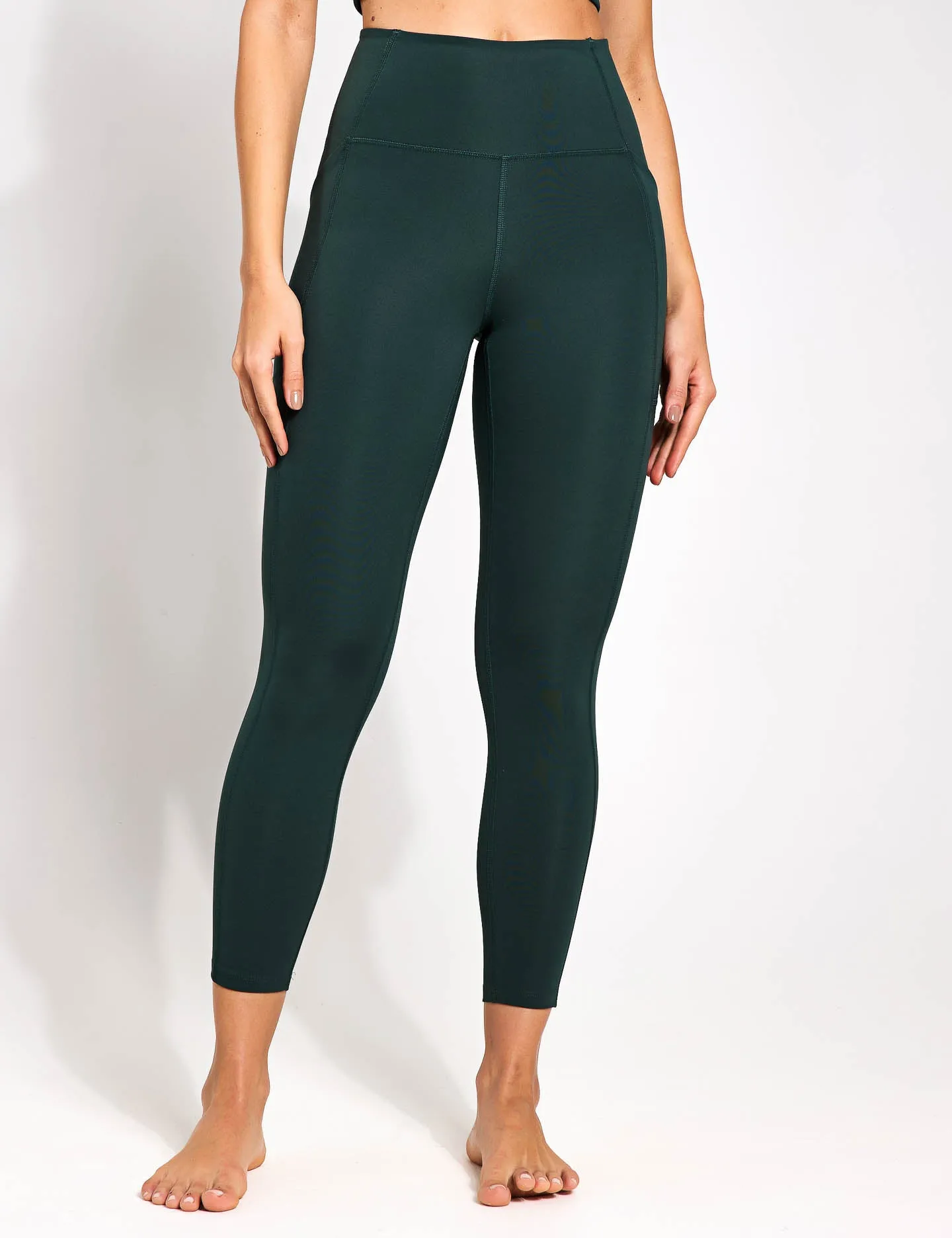 Moss Green High Waisted Pocket Legging - 7/8 Length