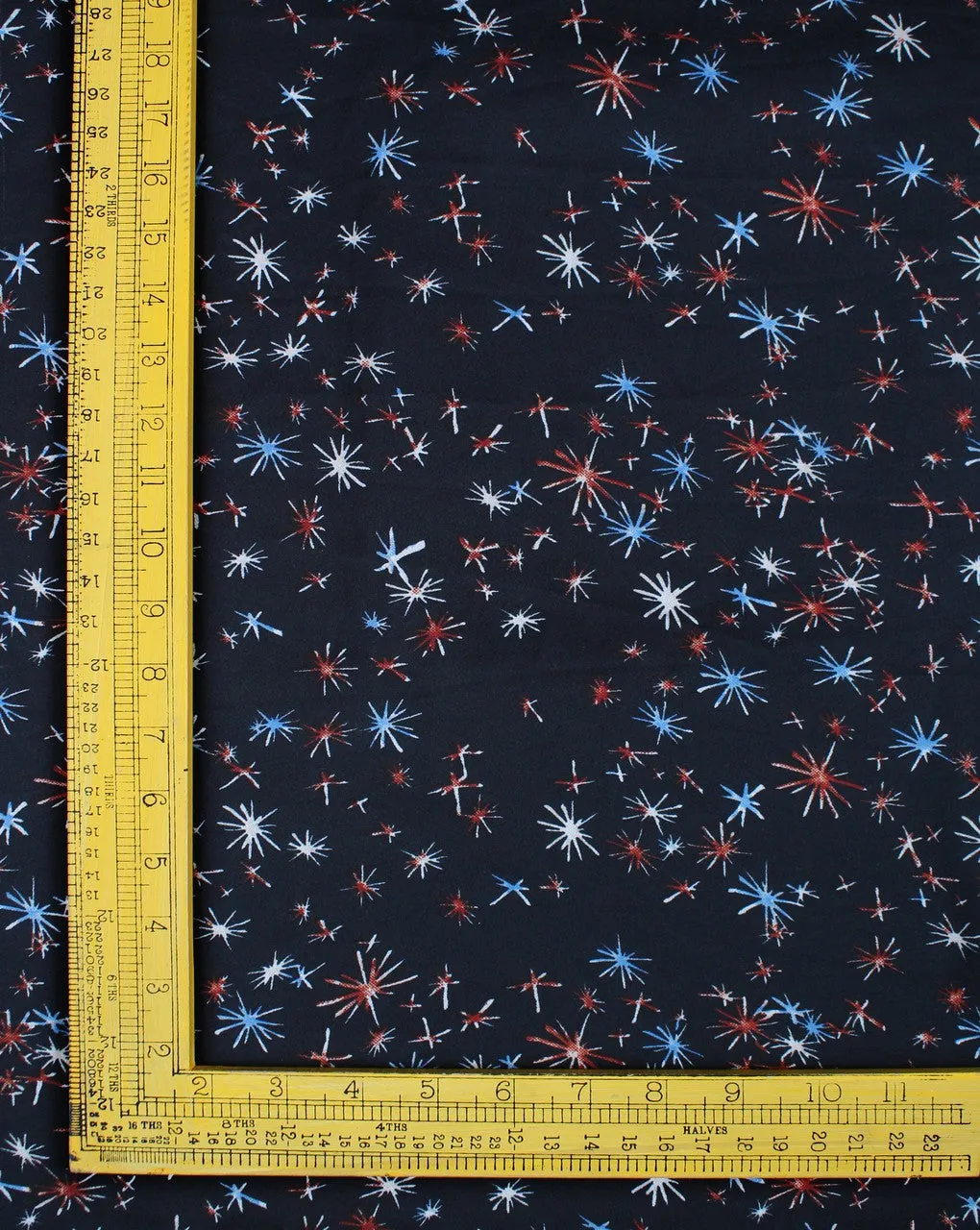 Multicolor Cracker Spark Design Fabric - Polyester Crepe