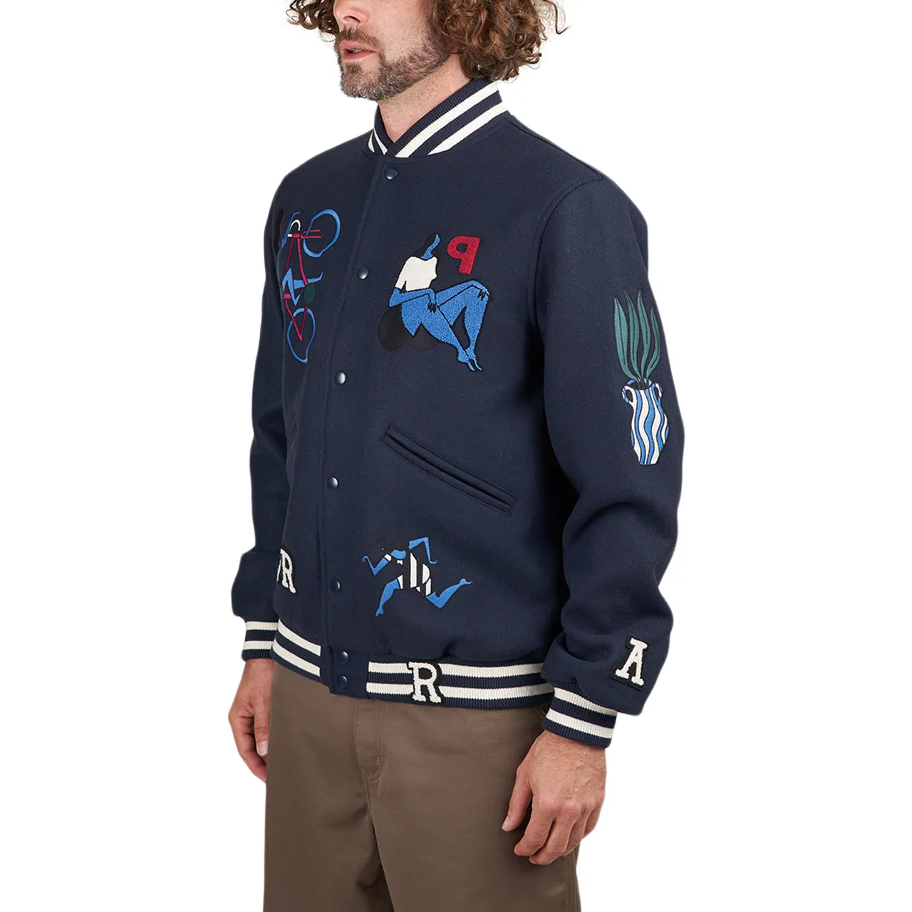 Navy by Parra Run Sit & Bike Varsity Jacket