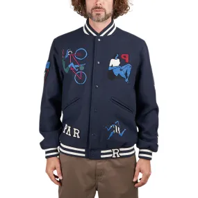 Navy by Parra Run Sit & Bike Varsity Jacket