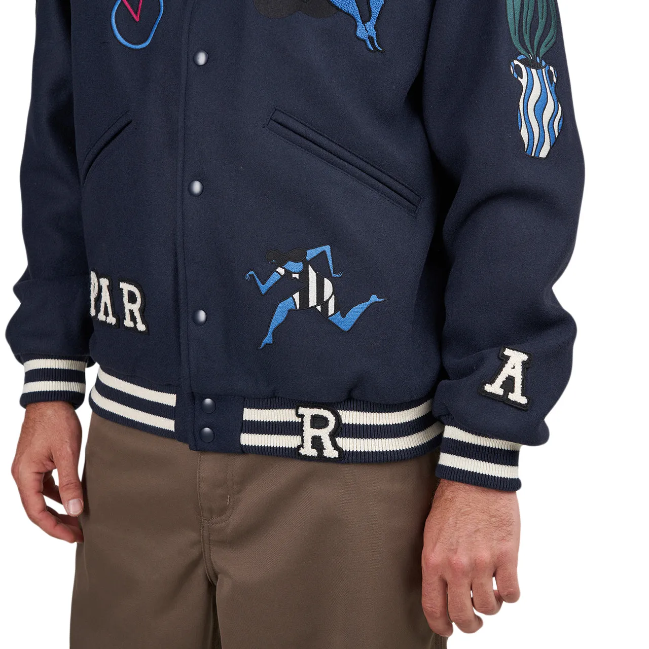 Navy by Parra Run Sit & Bike Varsity Jacket