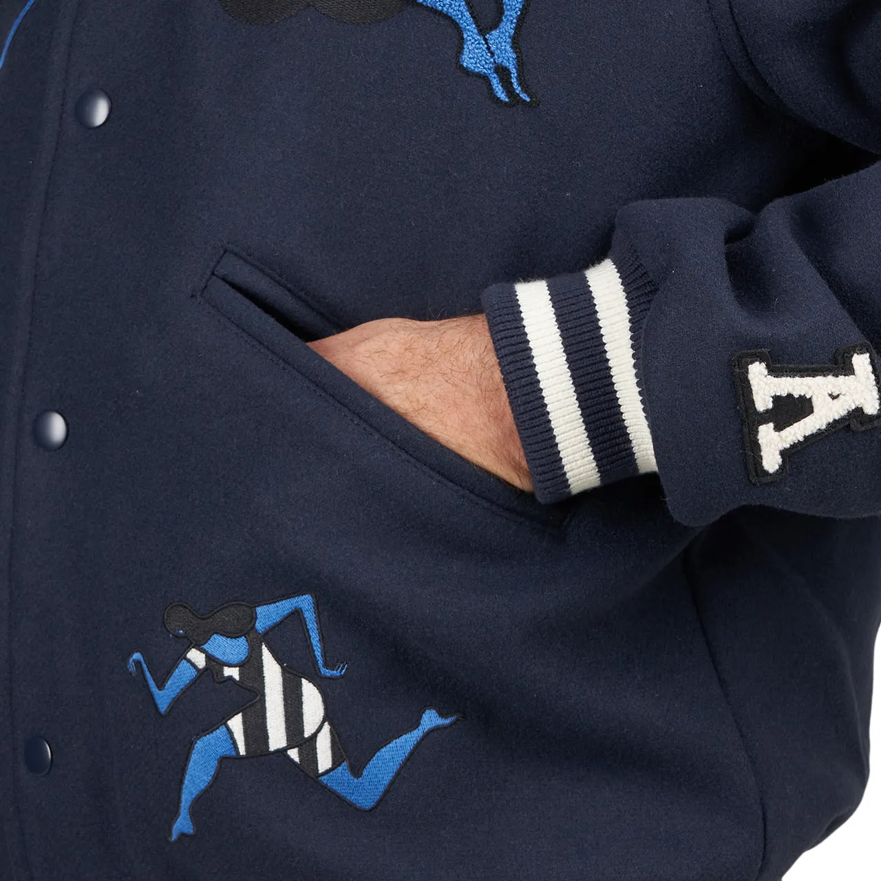 Navy by Parra Run Sit & Bike Varsity Jacket